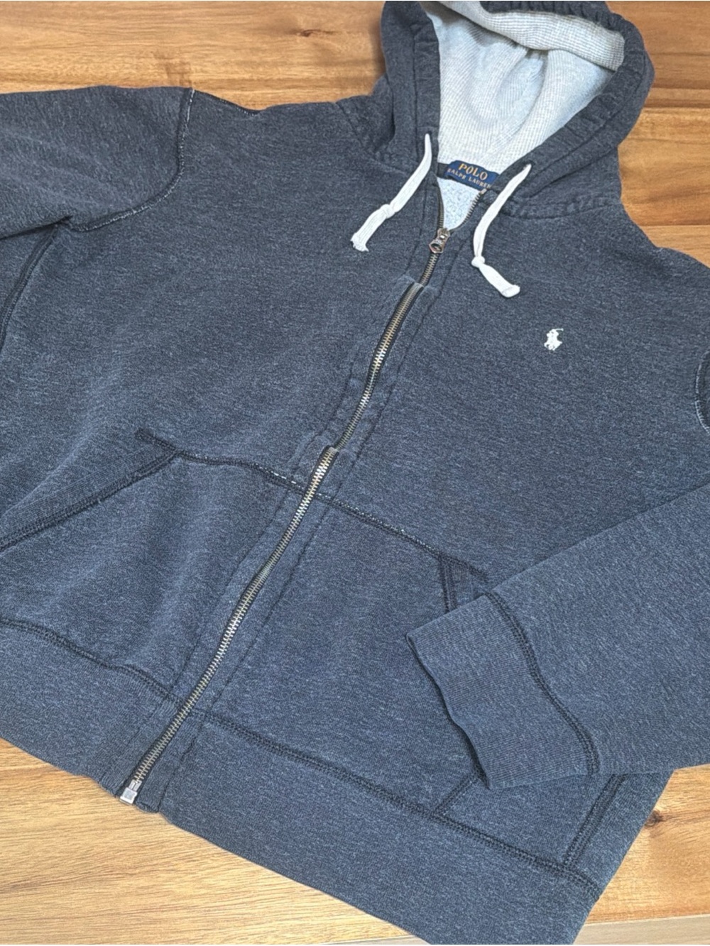 Polo Ralph Lauren Men's Full Zip Heavy  Weight Hoodie Thermal HoodCharcoal 2XL